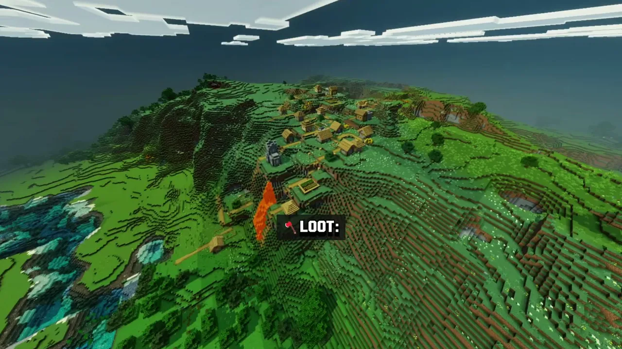 Double Village Valley: dirt pathways and crop fields connecting the two settlements