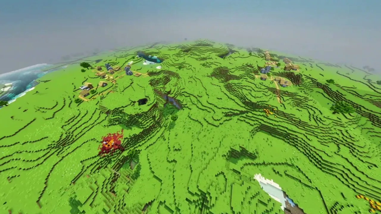 The Twin Plains Spawn: pair of plains villages joined along an open grassy slope