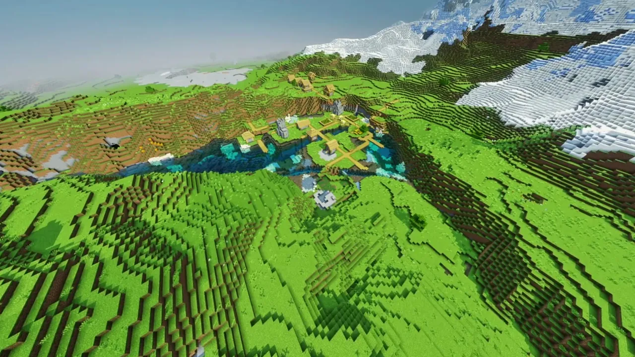 Blue River Settlements: terraced farm plots descending to the river edge