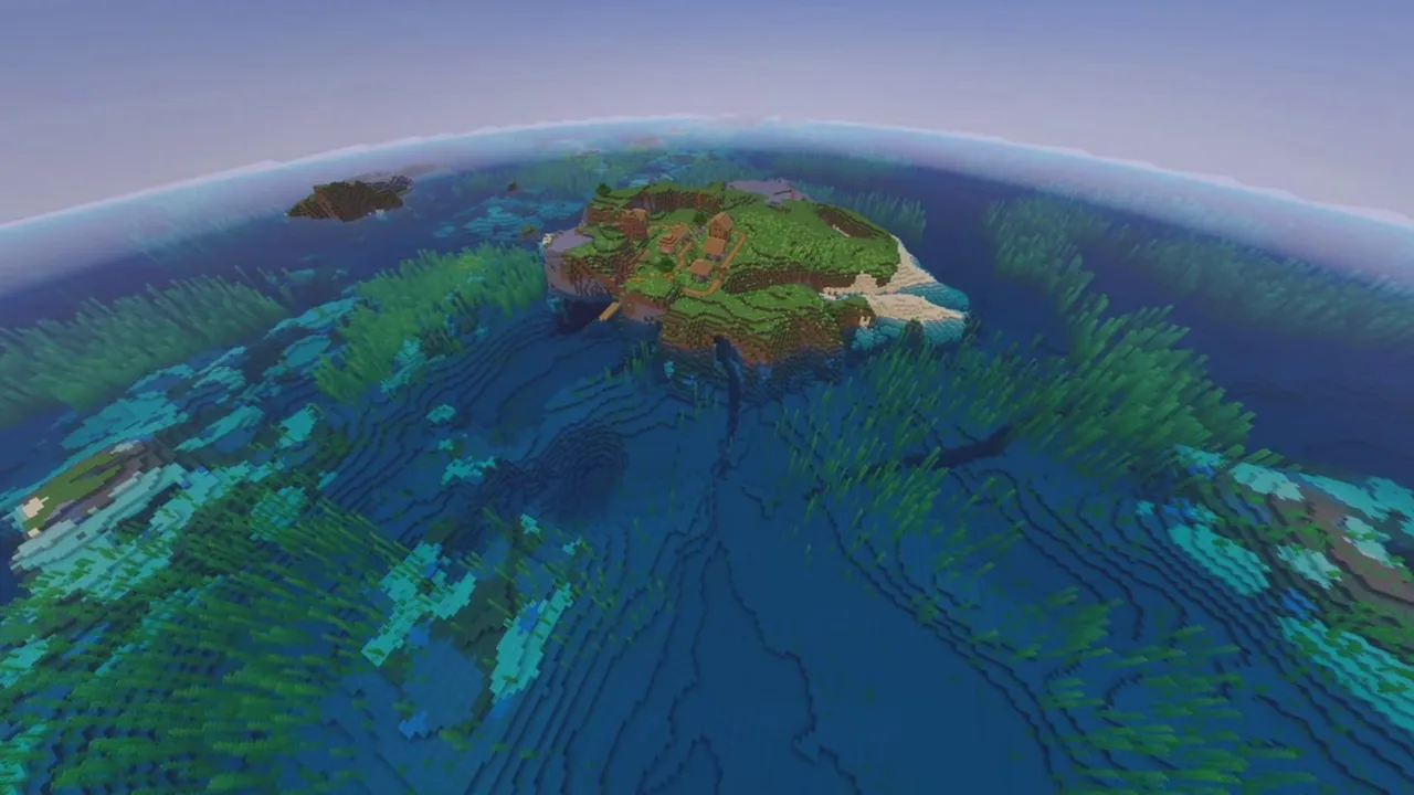 Broad Plains Island Village: Broad plains island with a spacious village