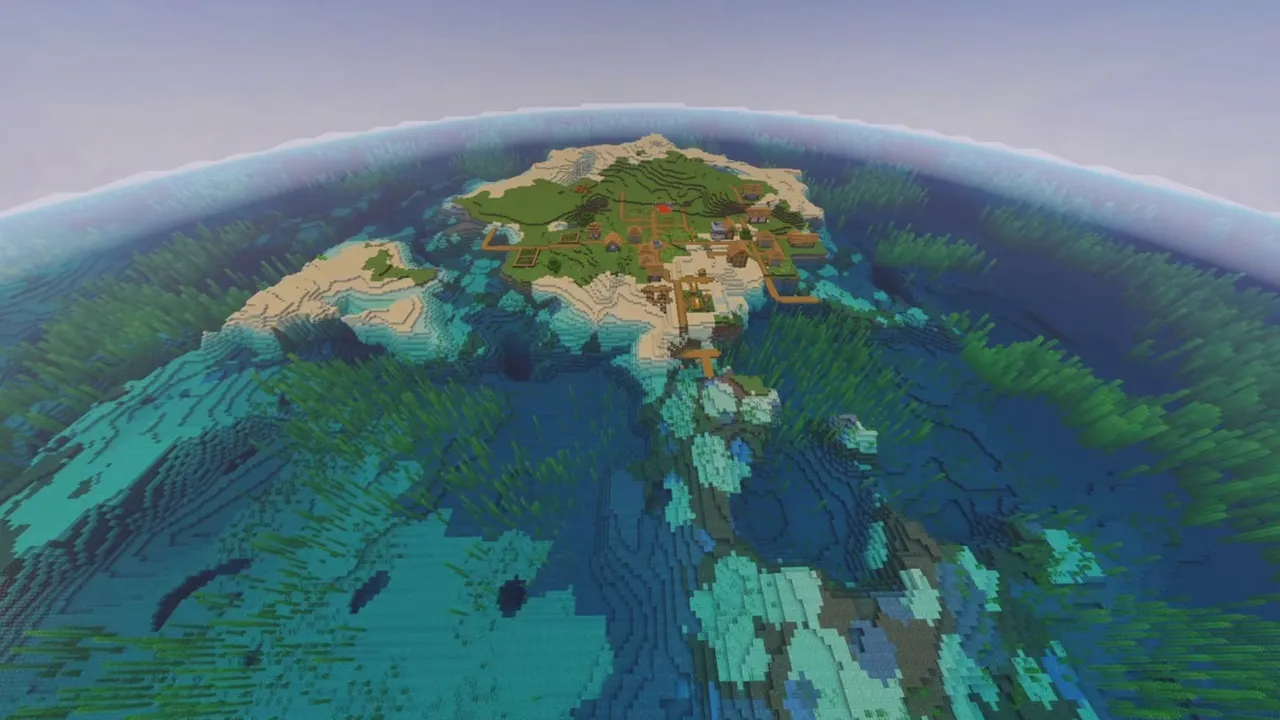 Low Island Plains Settlement: Flat island plains village close to sea level