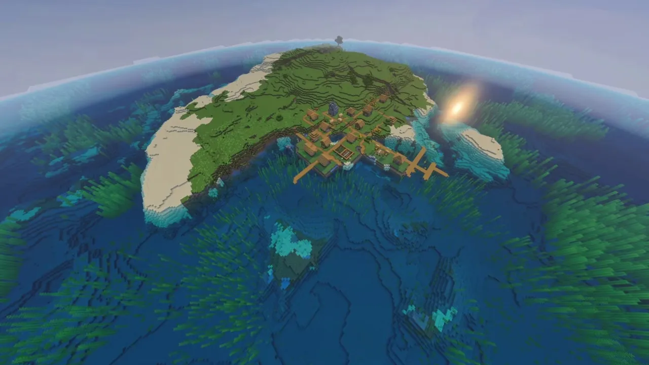 Natural Harbor Village Island: Island village overlooking a natural harbor bay