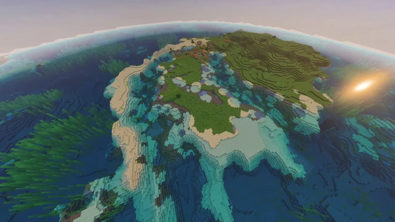 Remote Ocean Village Island: Isolated village on a lonely ocean island