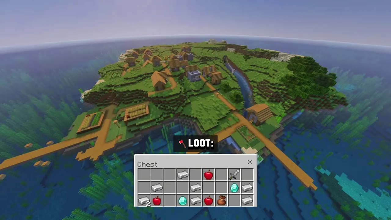 Small Plains Island Village: Small plains village on an ocean island at spawn