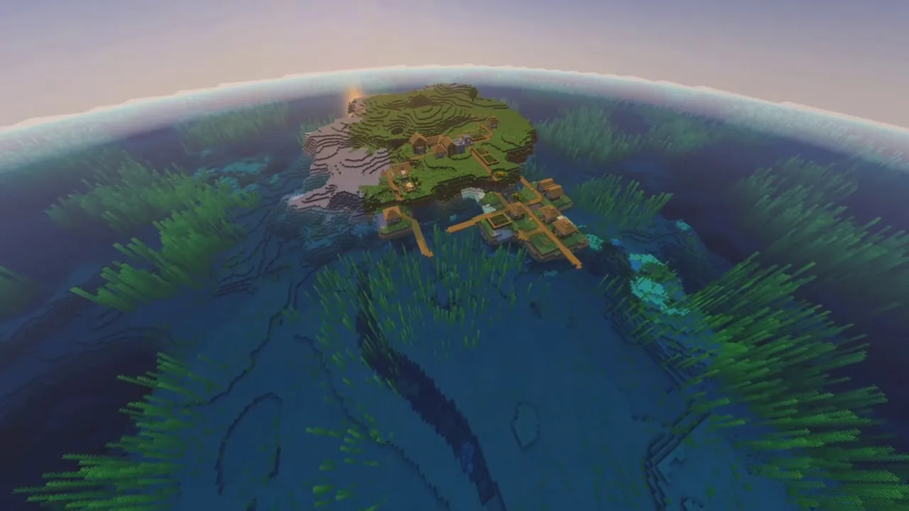 Step-Level Island Village: Terraced village levels on an ocean island