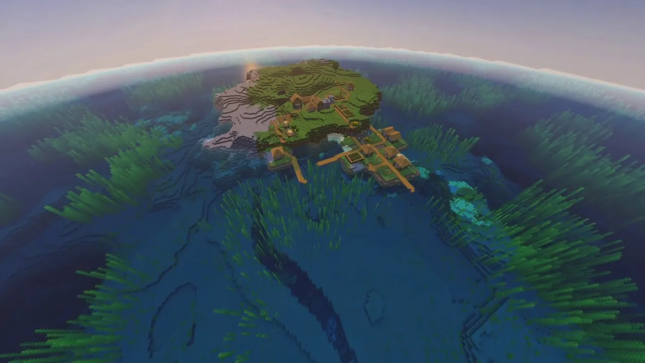 Step-Level Island Village: Tracks connecting homes on island slopes