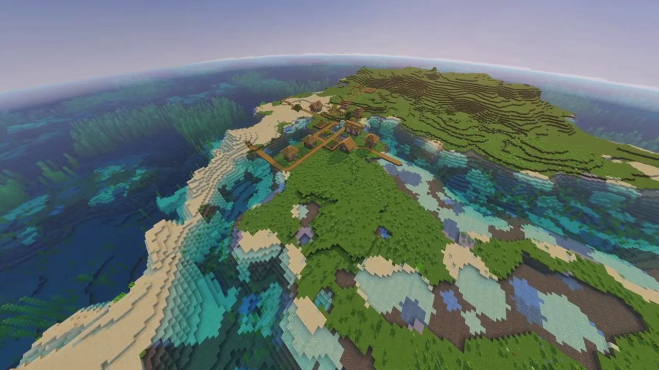 Remote Ocean Village Island: Village paths leading to the shoreline