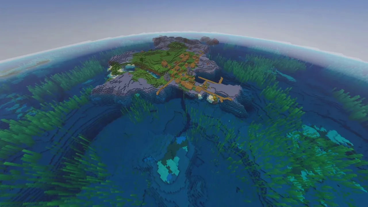 Rocky Bluff Island Village: Village situated across rocky island bluffs