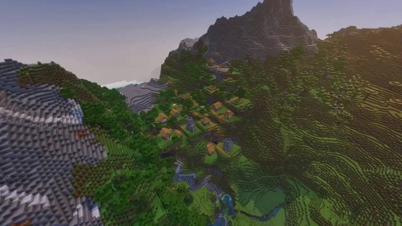 Hidden Mountain Basin Village: village cabins inside a mountain basin encircled by high peaks