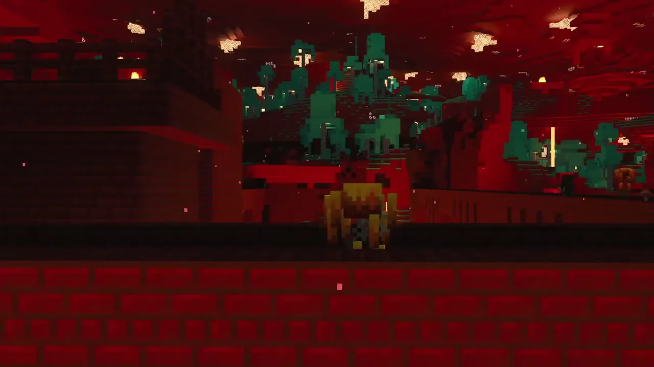 Dual Fortress Intersection Over Lava: Fortress intersection tower with interior chest rooms