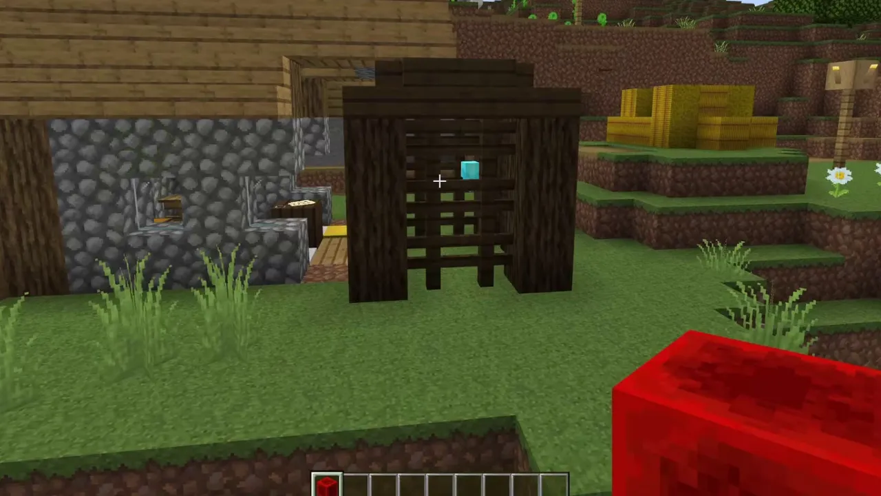 Watchtower Village Spawn: Village paths and tower on green plains at spawn