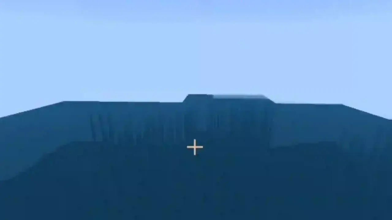 Shallow Bay Shipwreck and Mooshroom Plains: Coastal village houses bordering mushroom terrain