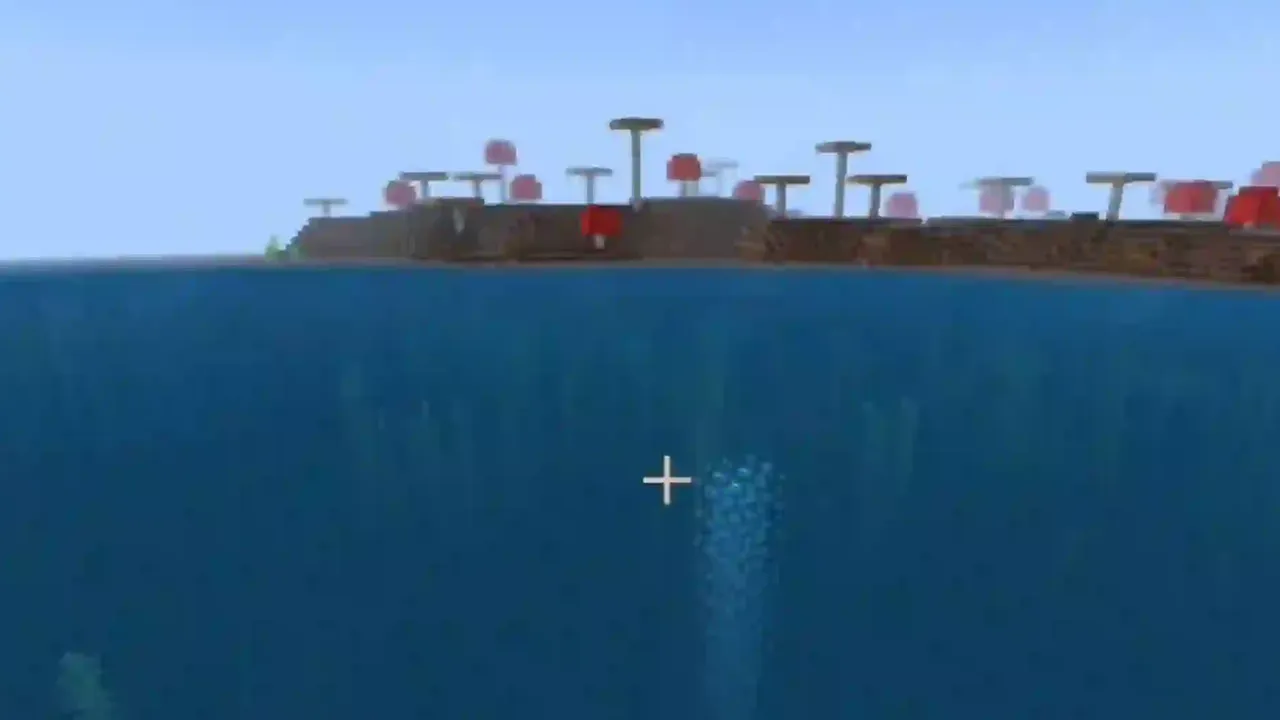 Mushroom Coast Shipwreck and Monument: Mushroom island shore with red mushrooms