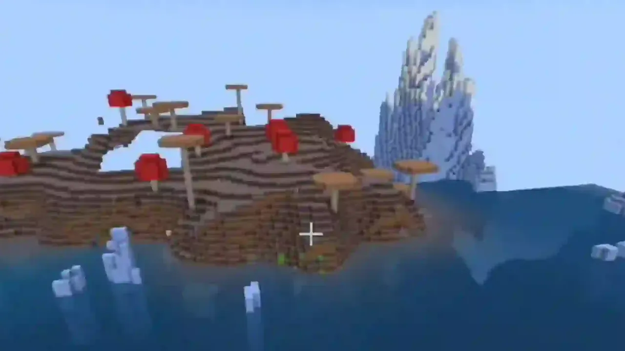 Island Shipwreck Near Ocean Landmark: Prismarine monument visible in the background water
