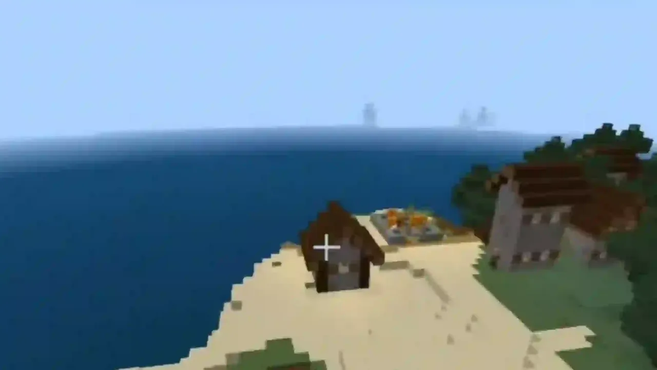 Ocean Shipwreck Beside Mushroom Shore: Tilted shipwreck wooden bow protruding above water