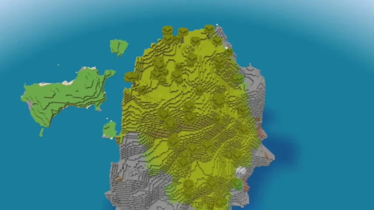 Acacia Mountain Island: Tall acacia mountain island rising out of the sea