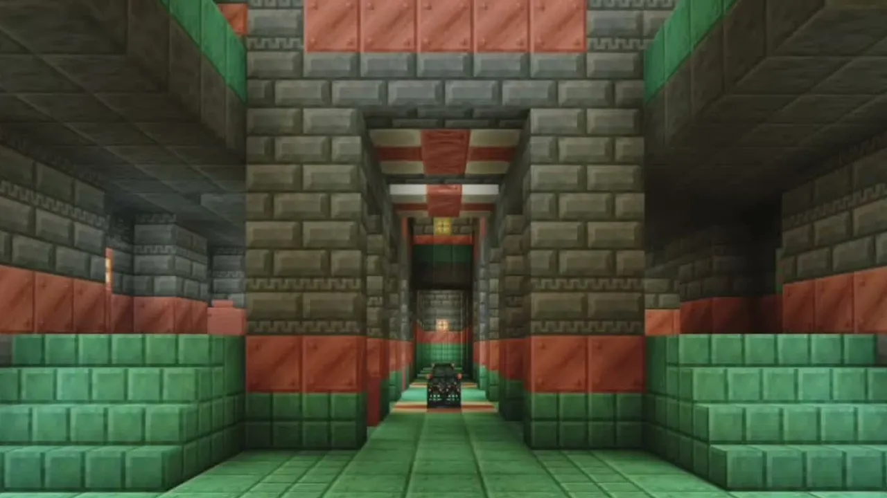 Desert Island and Subterranean Chamber: Trial chamber corridors and spawners buried underground