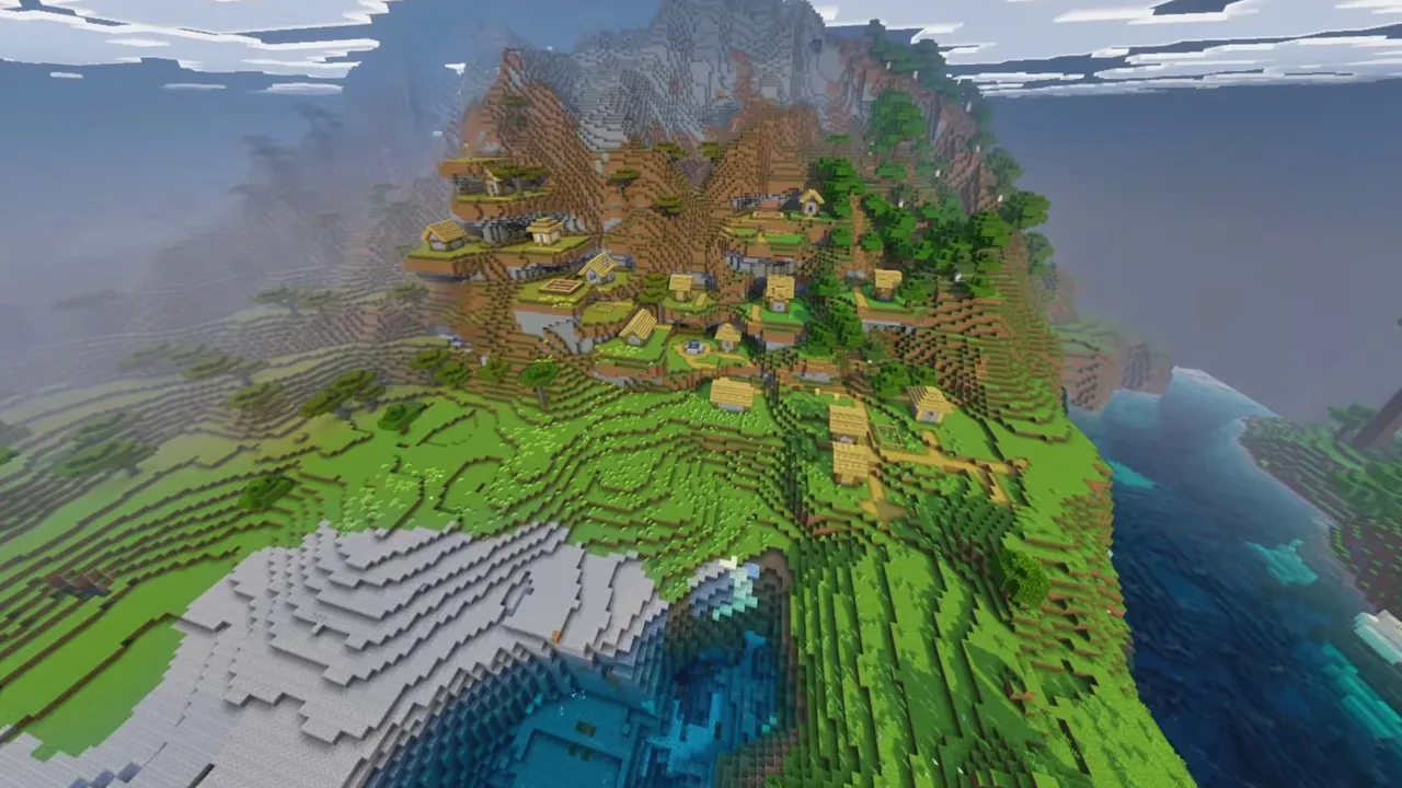 Cliffside Carved Village: cliffside carved village view showing buildings and surrounding landscape