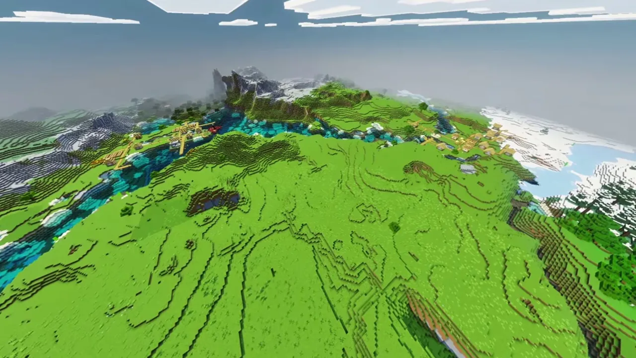 Double Plains Village: double plains village view showing buildings and surrounding landscape