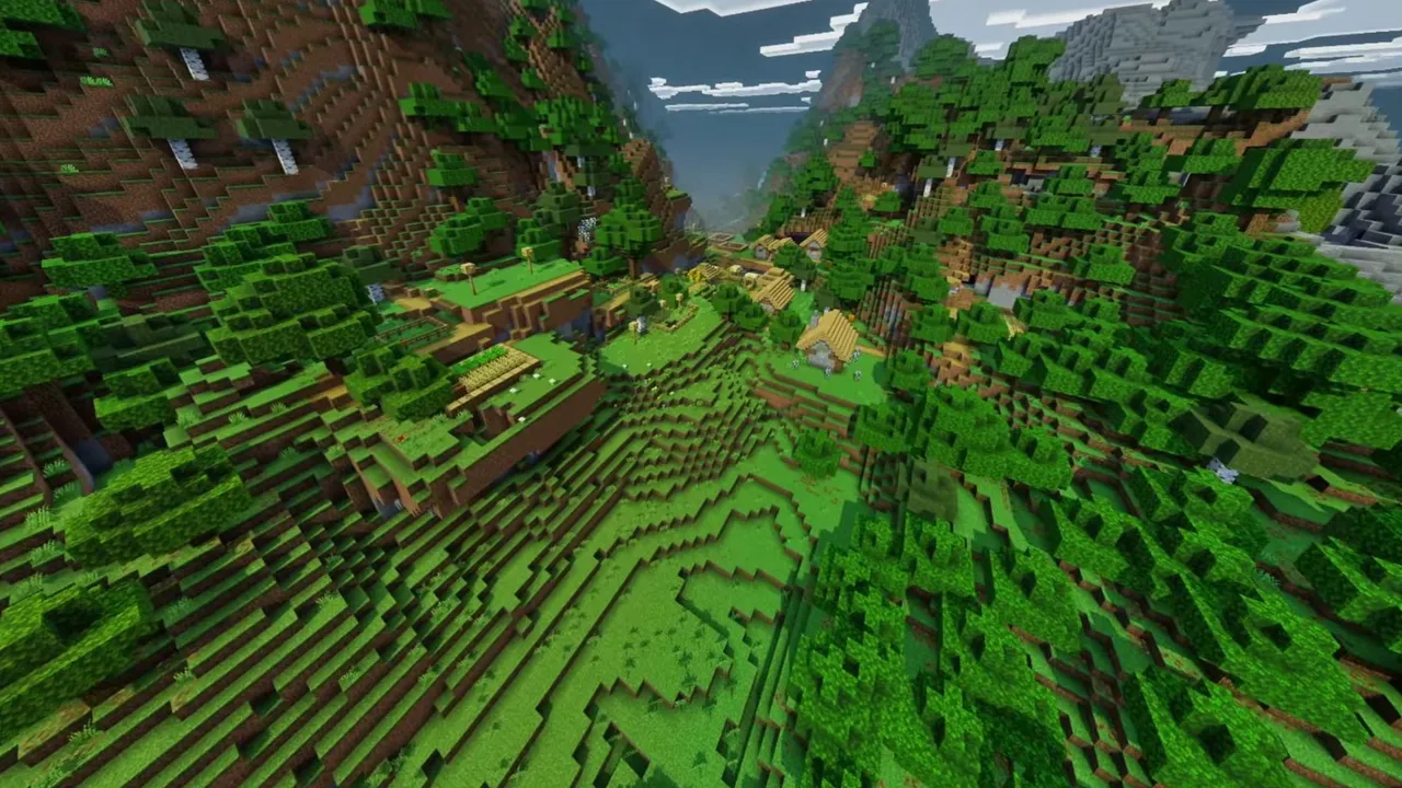 Hidden Mountain Pass Village: hidden mountain pass village view showing buildings and surrounding landscape