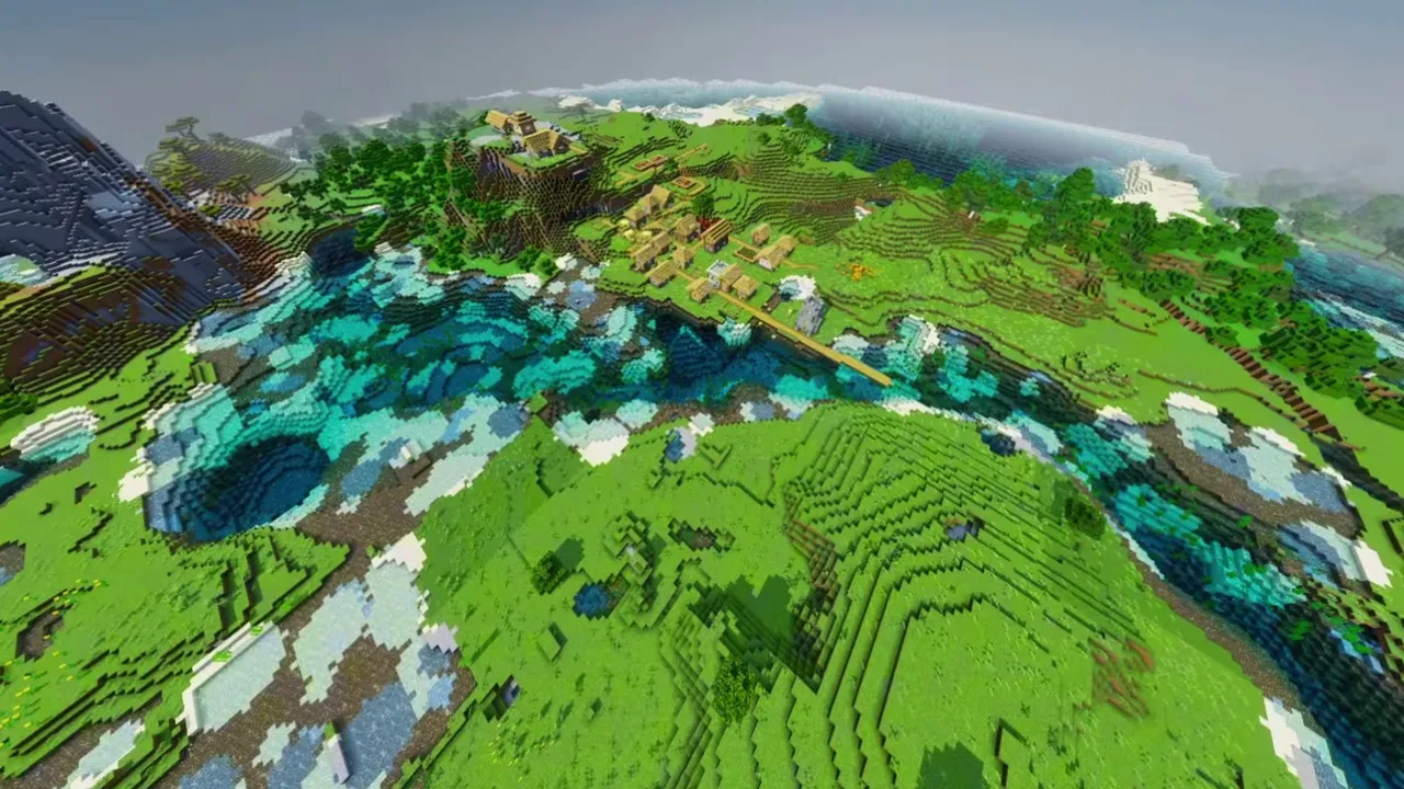 Highland Oasis Village: highland oasis village view showing buildings and surrounding landscape