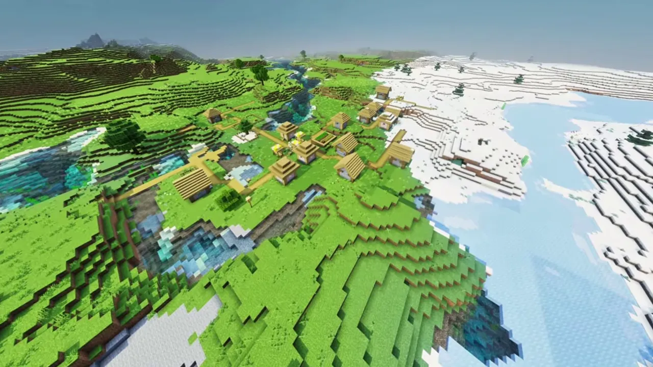 Double Plains Village: landscape of double plains village with surrounding terrain and resources