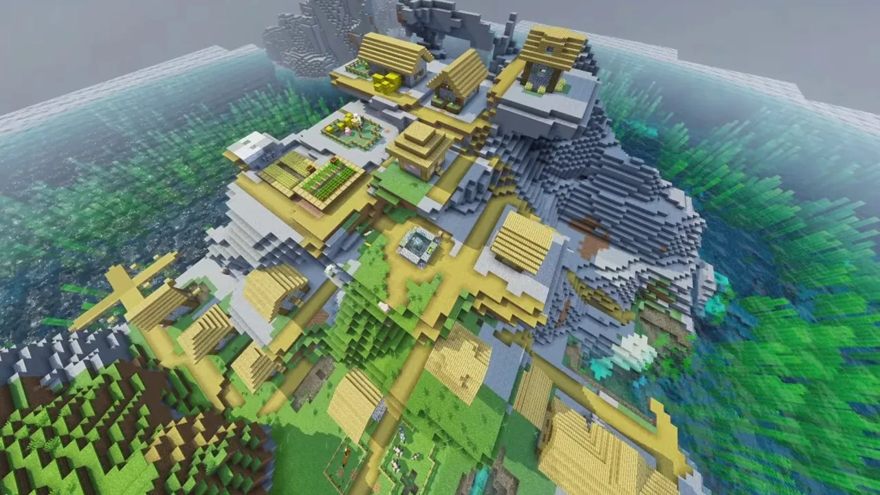 Mountain Lookout Village: landscape of mountain lookout village with surrounding terrain and resources