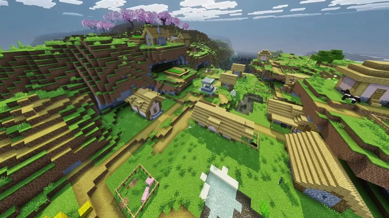 Ocean Blossom Village: landscape of ocean blossom village with surrounding terrain and resources