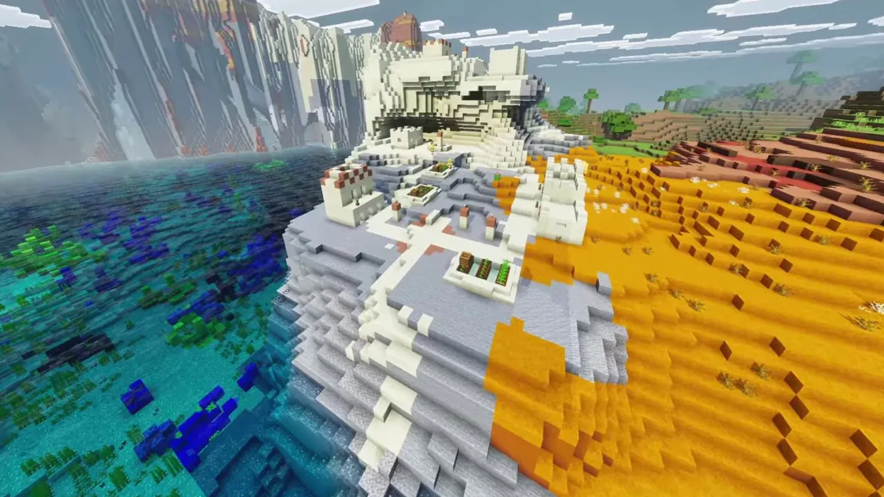 Sand Mountain Village: landscape of sand mountain village with surrounding terrain and resources