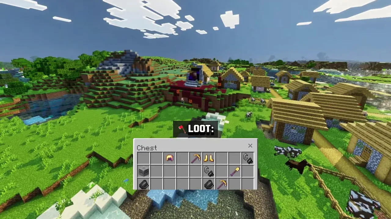 Twin Mountain Villages: landscape of twin mountain villages with surrounding terrain and resources