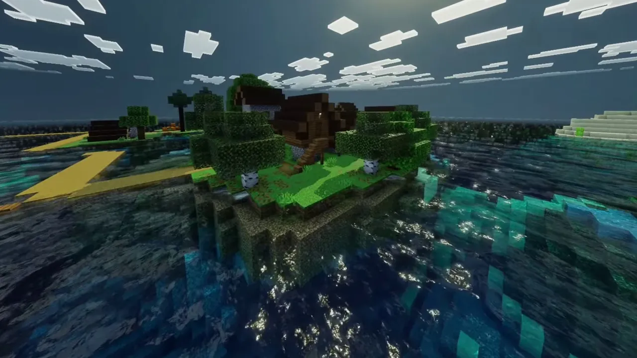 Ocean Encircling Village: ocean encircling village view showing buildings and surrounding landscape