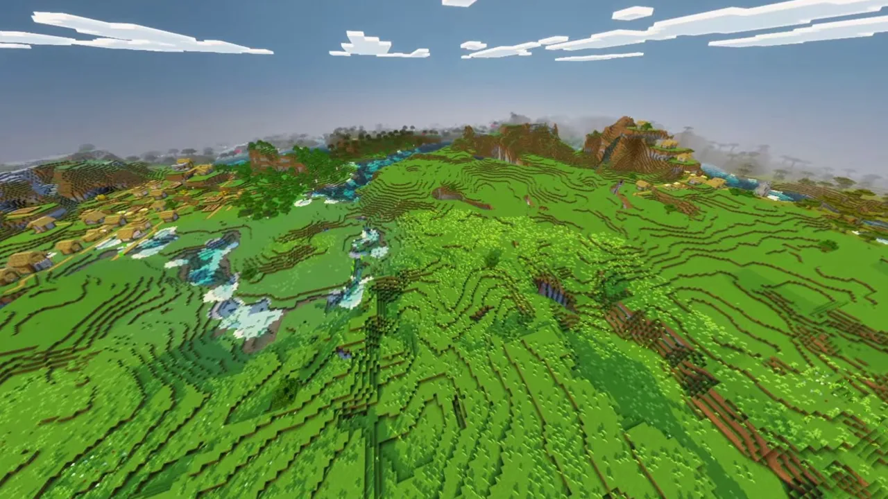 Twin Valley Settlements: twin valley settlements view showing buildings and surrounding landscape