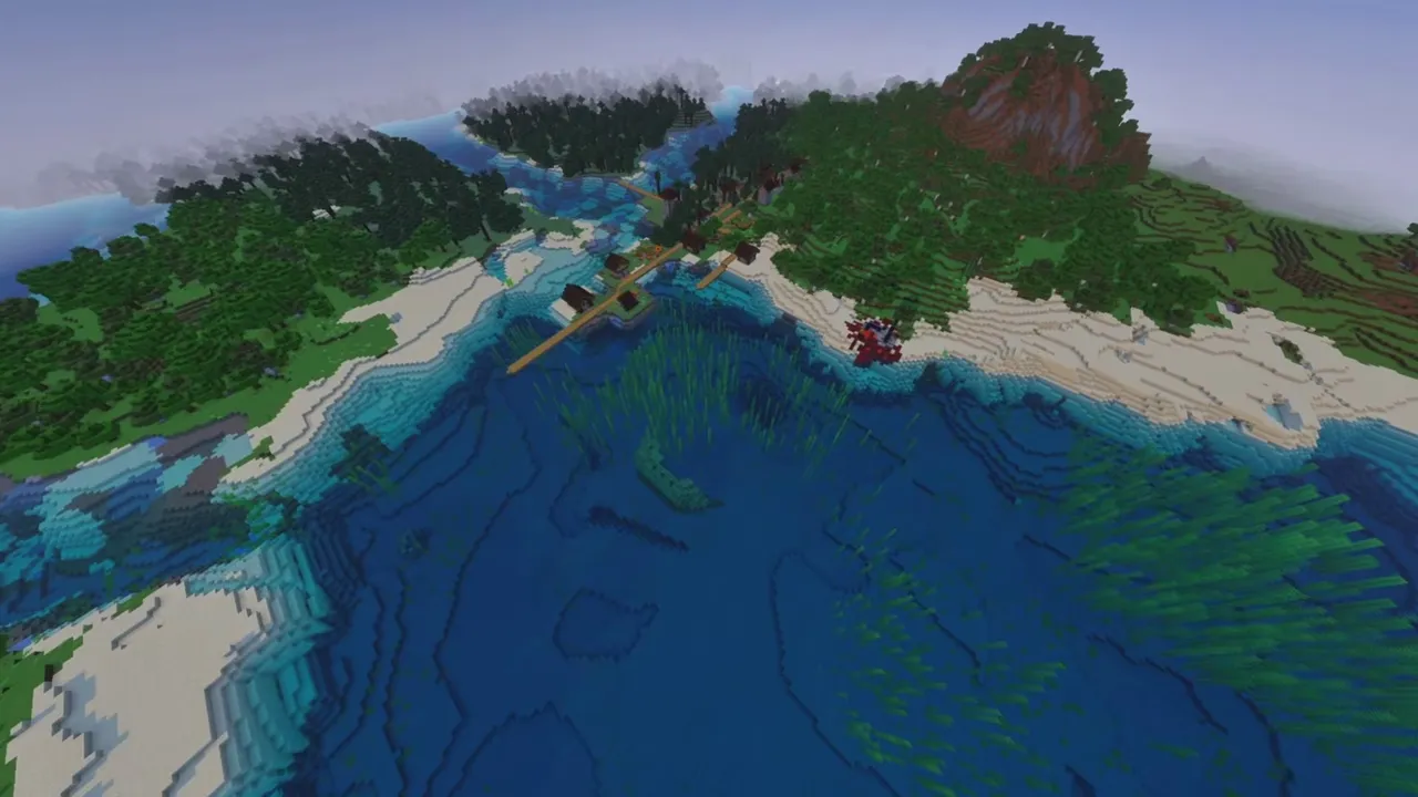River Bend Taiga Village: Farm plots along the river shoreline