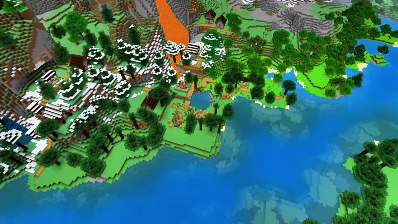 Forest Clearing Taiga Village: Farms and buildings in a forest clearing