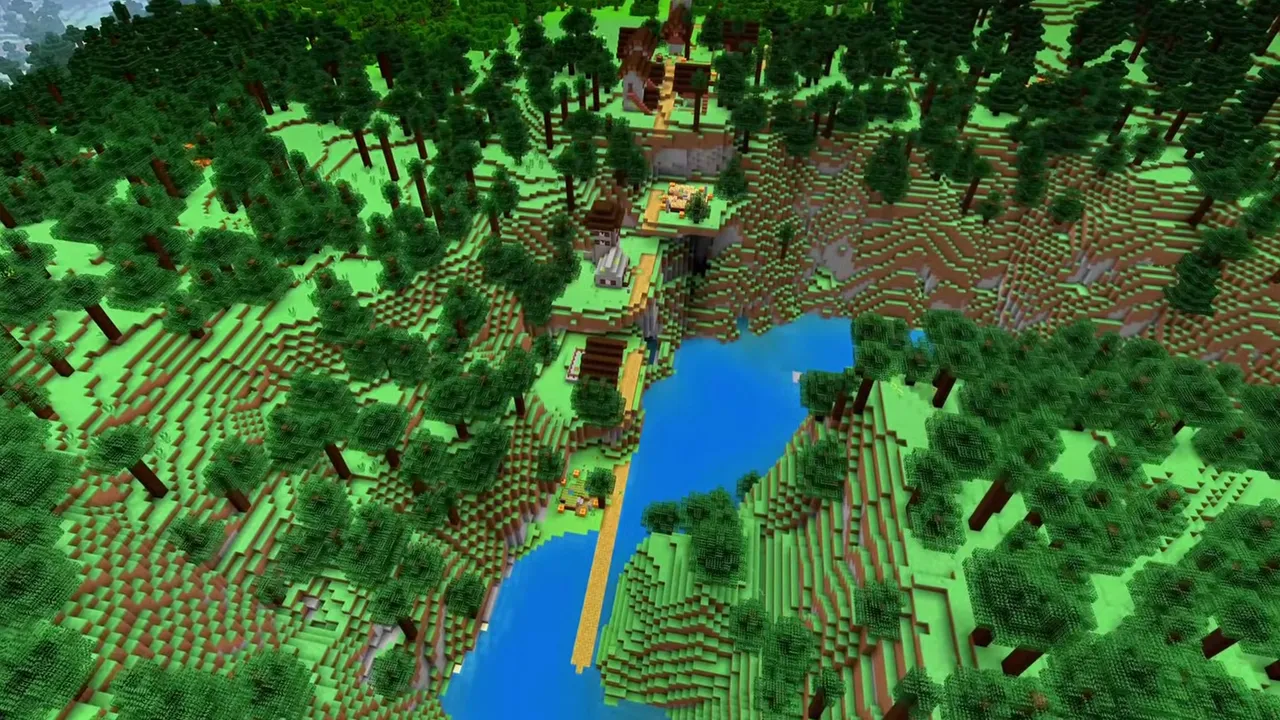 Cold River Taiga Village: River threading through village paths
