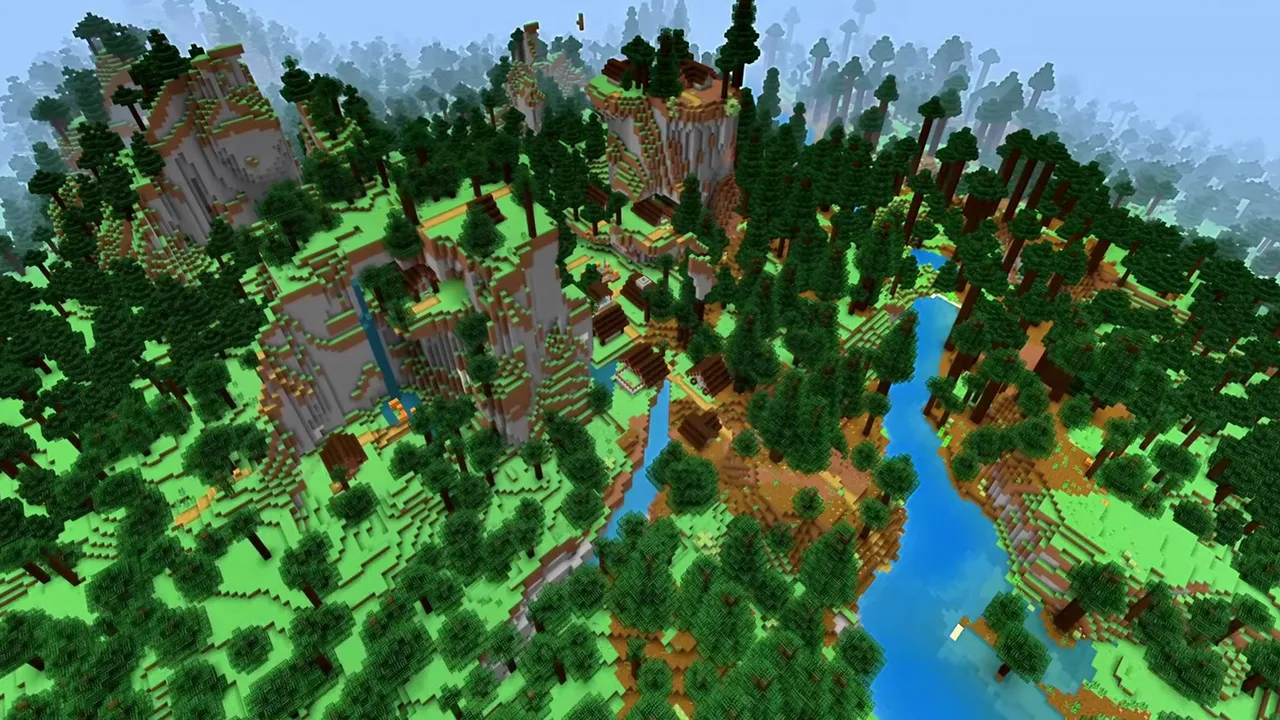 Valley Creek Taiga Village: Shallow creek running through a taiga village