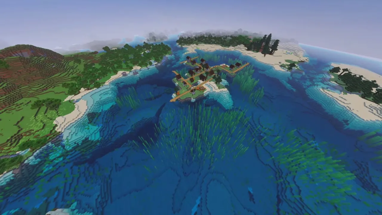 Spruce Woodland Village: Spruce cabins and animal pens in a forest