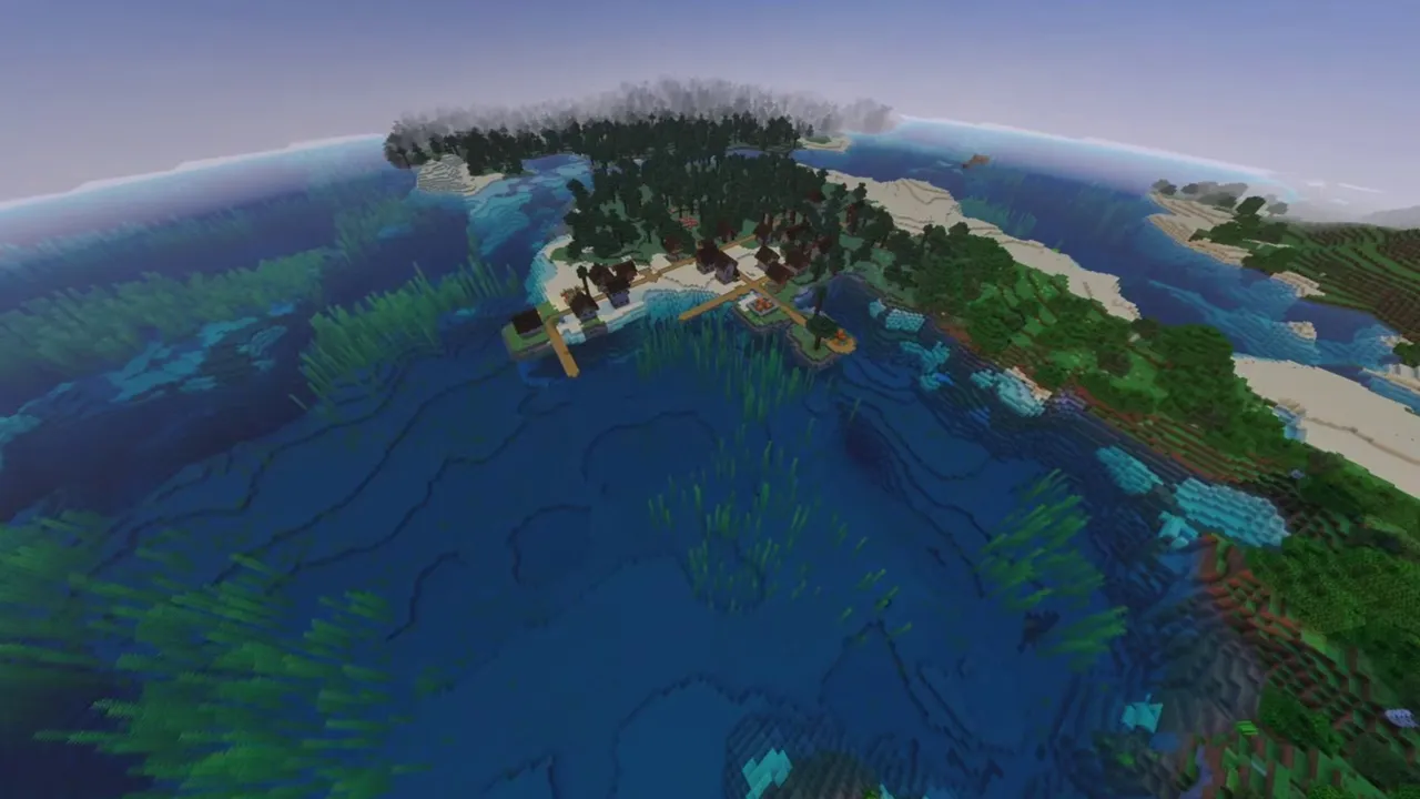 Valley Taiga Settlement: Taiga village located in a valley basin