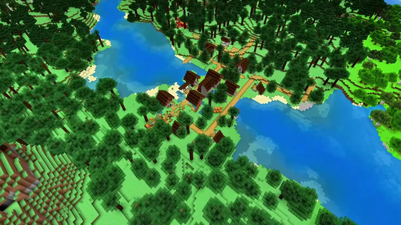 Deep Forest Taiga Village: Village settled deep inside a spruce forest
