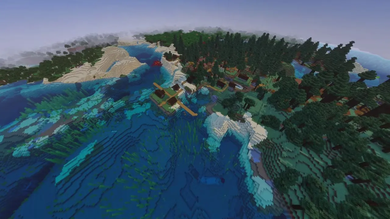 Dense Spruce Forest Village: Village surrounded by tall spruce trees