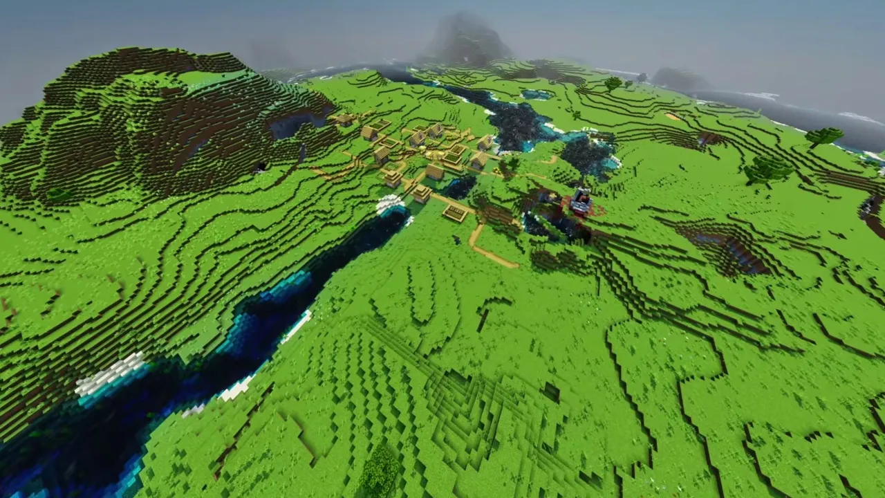 Plains and Forest Edge Village: crop terraces and paths running along the forest boundary