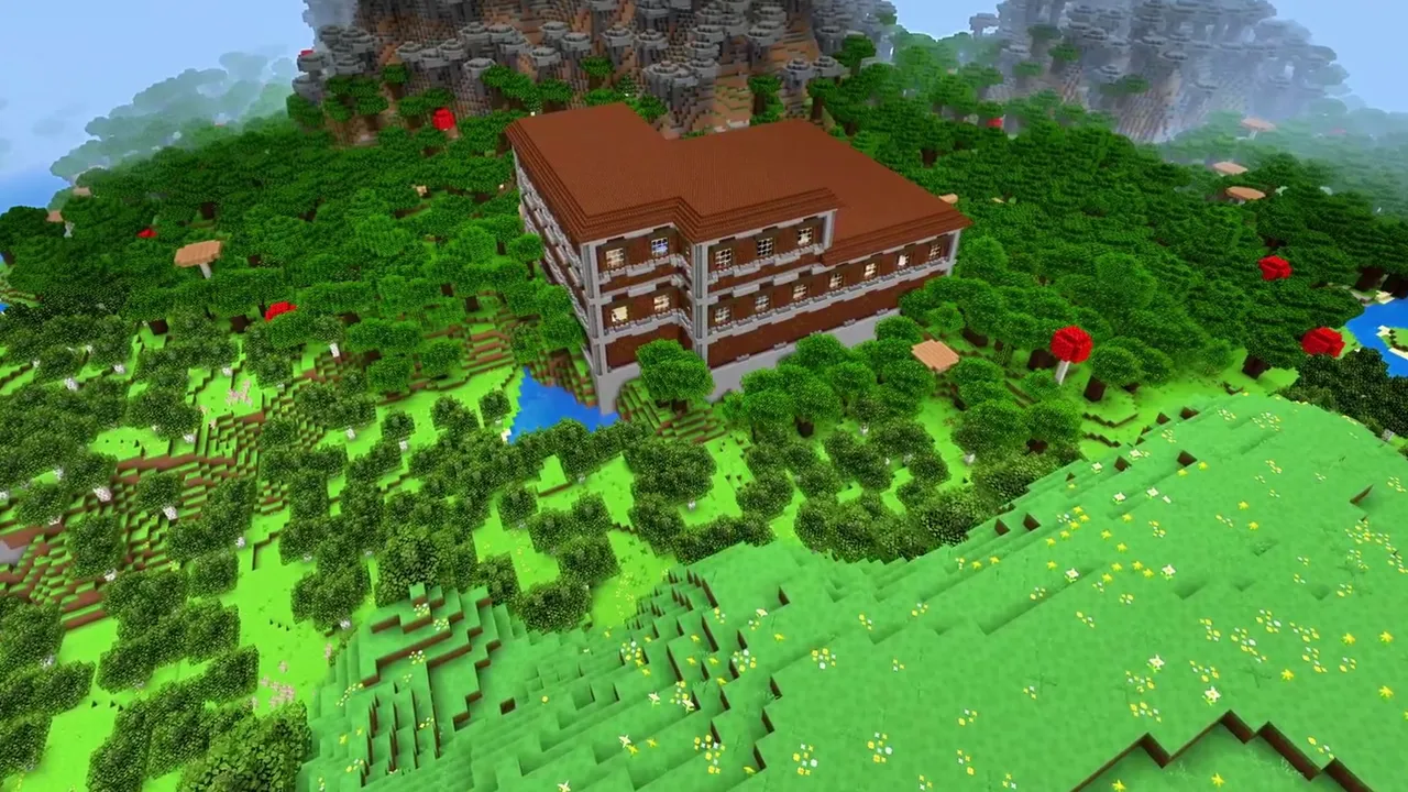 Wooded Hill Mansion: Cobblestone base and wooden balconies