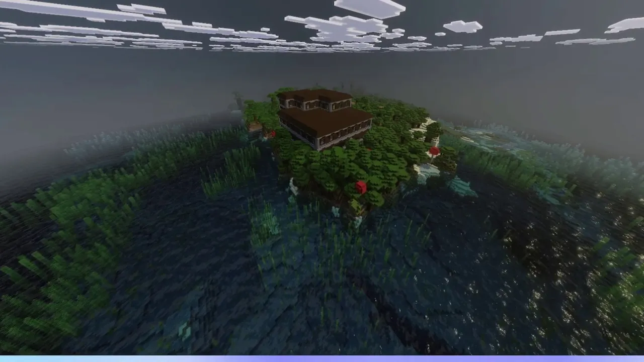 River Border Mansion: Cobblestone base of a mansion along a river bank