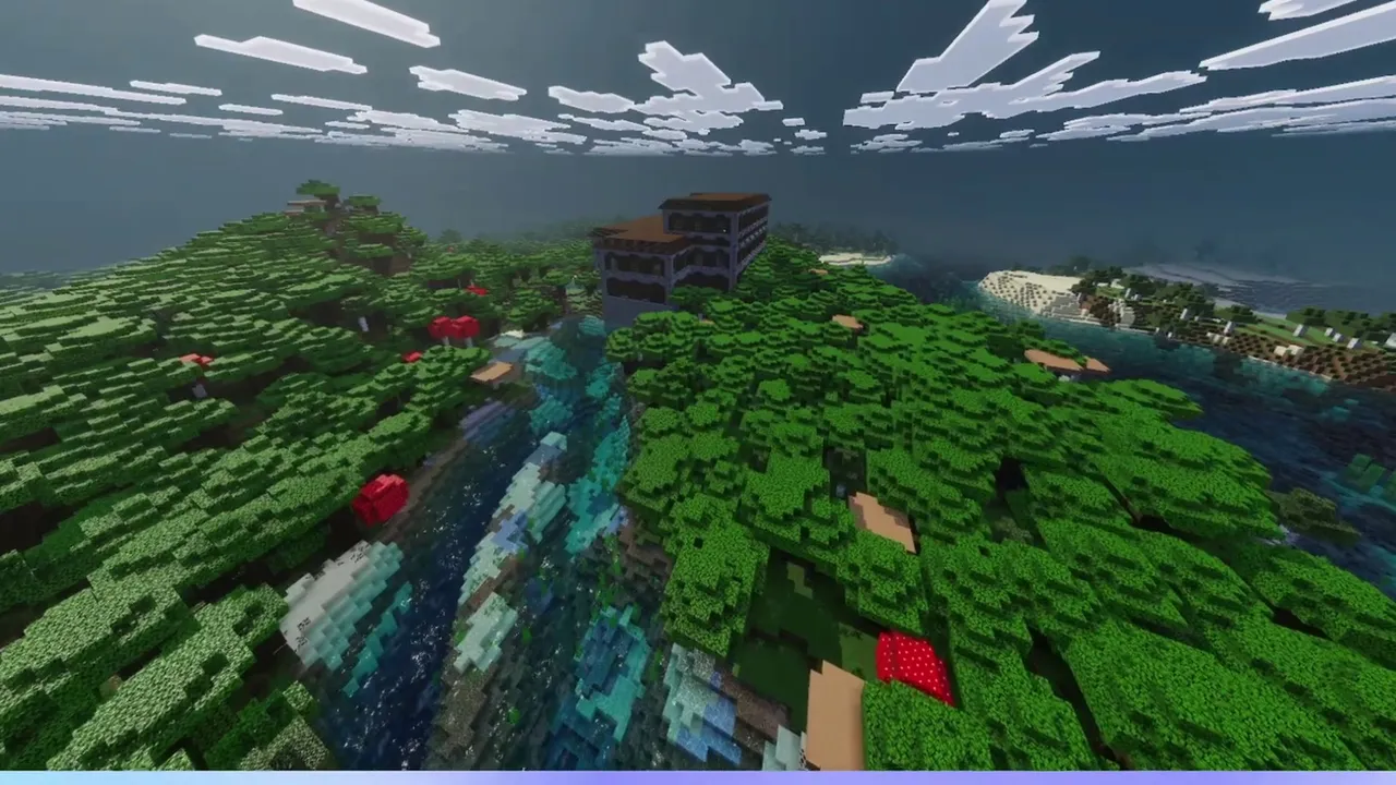 Plateau Woodland Mansion: Flat clearing and trees beside the mansion