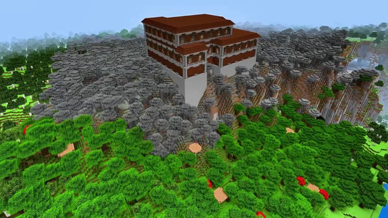 Broad Plain Woodland Mansion: Level terrain and trees beside the structure