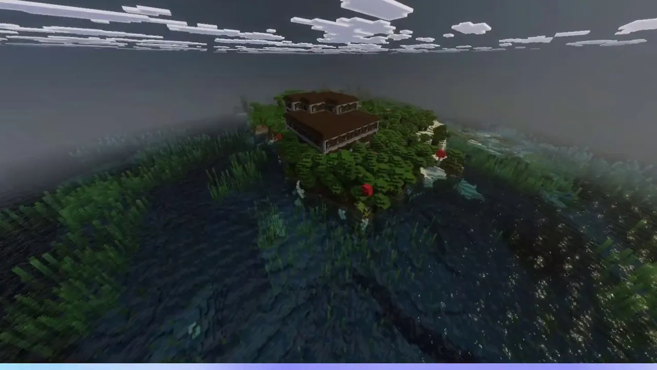 River Border Mansion: River wrapping around woodland mansion walls
