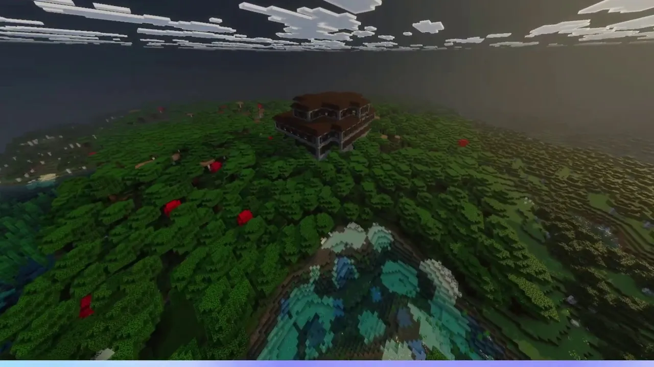 Deep Woods Mansion: Shaded ground around a large wooden mansion