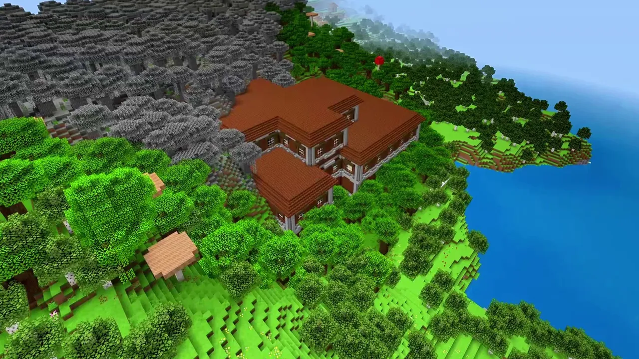 Open Clearing Mansion: Wooden walls and doorway of a woodland mansion