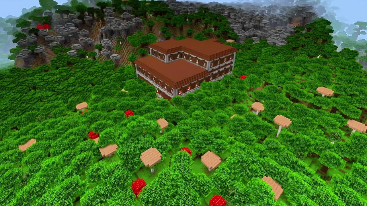 Mountain Base Mansion: Woodland mansion at the base of rocky cliffs