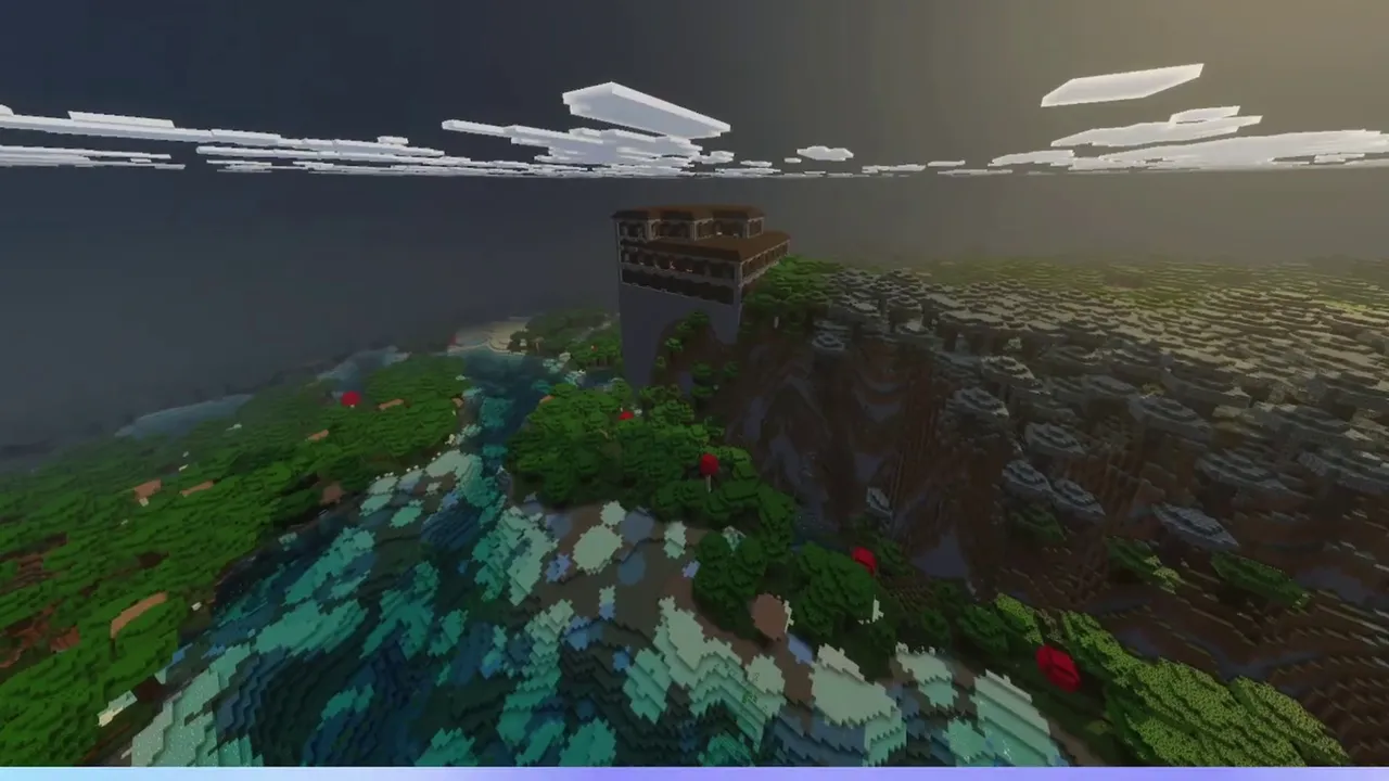 Spawn Woodland Mansion: Woodland mansion standing at spawn in a dark forest